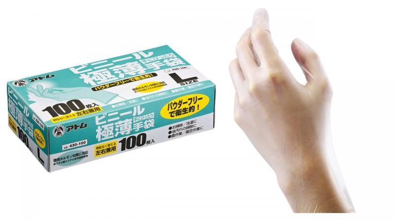 430-100 ビニール極薄手袋 100枚入　