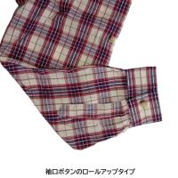 13502-1　秋色格子ロールアップシャツ　アソート　フリーサイズ